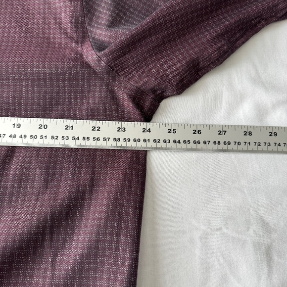 JOE Joseph Abboud Men's XLT Button‎ Shirt Herringbone Check Burgundy-Plum Soft - Picture 9 of 13